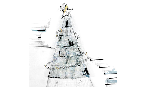 Dior's Kim Jones designs Claridge's Christmas tree